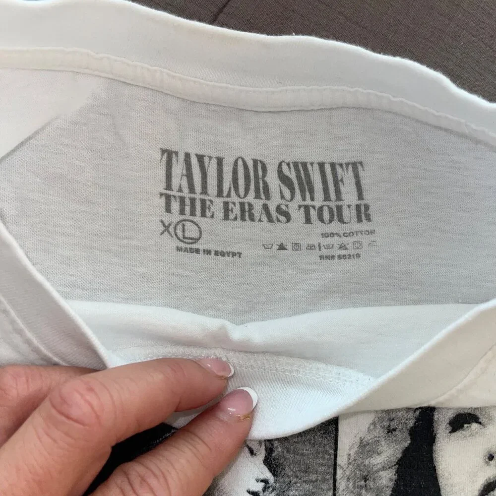 Taylor Swift Womens Tee Shirt Size XL White The Eras Tour Concert Pure Cotton - Picture 4 of 7